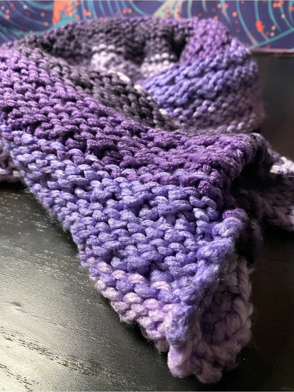 Purple Knitted Scarf